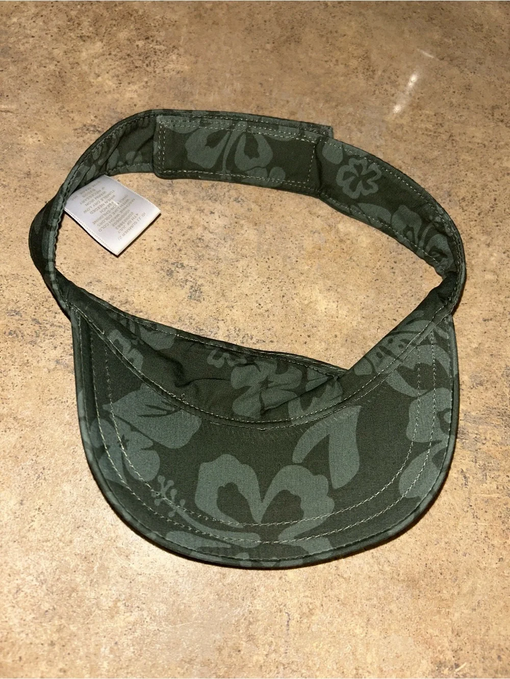 Janie and Jack hat - army green hibiscus print visor